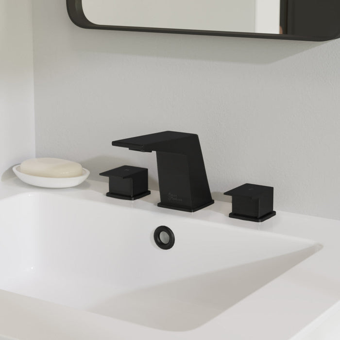 Swiss Madison Carre 8 in. Widespread, 2-Handle, Bathroom Faucet in Matte Black