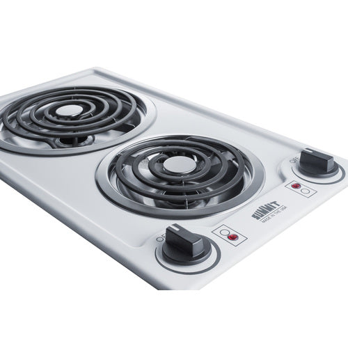 Summit 12" Wide 115V 2-Burner Coil Cooktop CCE211WH