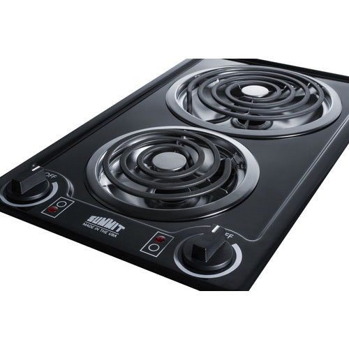 Summit 12" Wide 115V 2-Burner Coil Cooktop CCE212BL