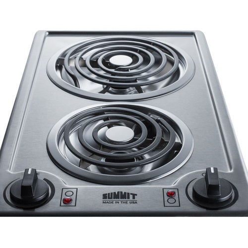 Summit 12" Wide 115V 2-Burner Coil Cooktop CCE213SS