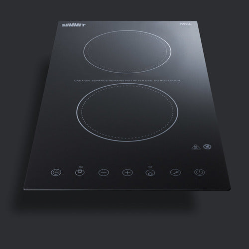 Summit 12" Wide 115V 2-Burner Radiant Cooktop CR2B15T1B