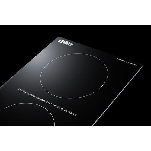 Summit 12" Wide 115V 2-Burner Radiant Cooktop With Safety Shutoff CRH2BT30115