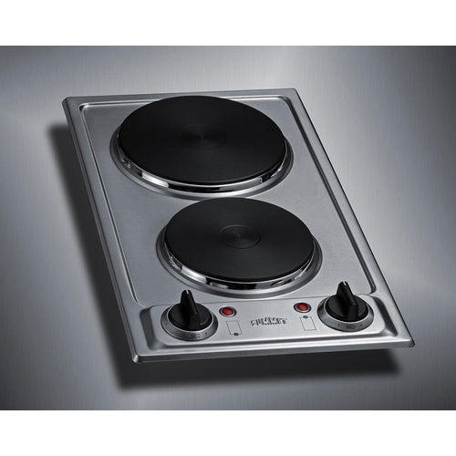 Summit 12" Wide 115V 2-Burner Solid Disk Cooktop CSD2B115