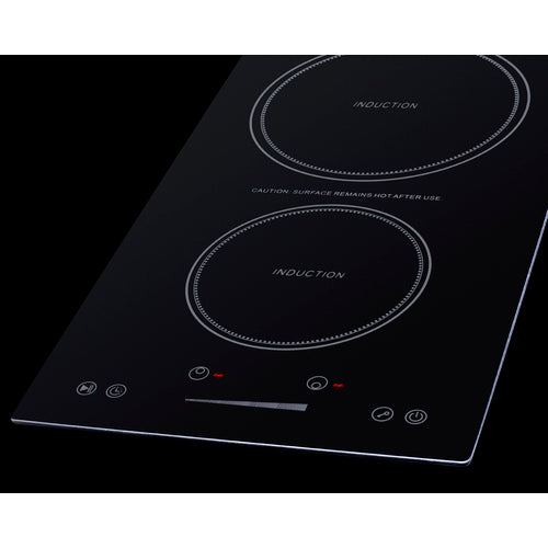 Summit 12" Wide 115V 2-Zone Induction Cooktop With Safety Shutoff SINCH115V2B