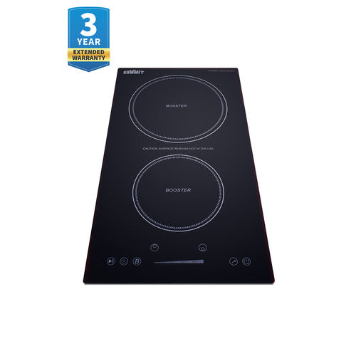 Summit 12" Wide 208-240V 2-Zone Induction Cooktop Induction Cooktop With Safety Shutoff SINCH230V2B