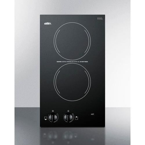 Summit 12" Wide 230V 2-Burner Radiant Cooktop CR2220B