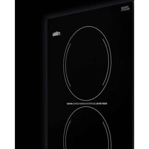 Summit 12" Wide 230V 2-Burner Radiant Cooktop CR2220B