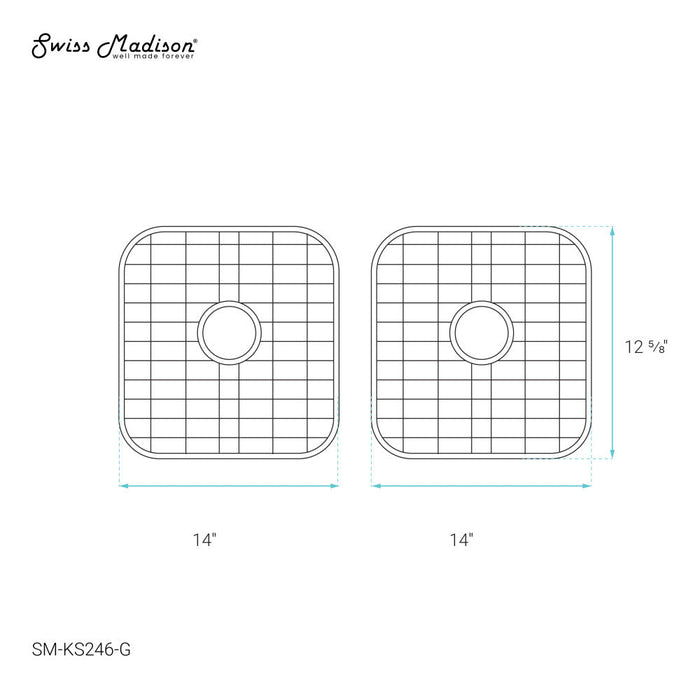 Swiss Madison 13 x 12 Stainless Steel Kitchen Sink Grid - SM-KS246-G