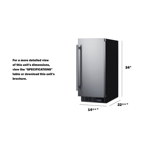 Summit 15" Built-In All-Freezer SCFF1533BSS