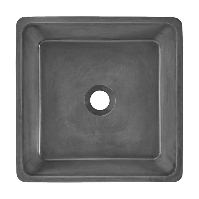 Swiss Madison Lisse 15" Square Concrete Vessel Bathroom Sink in Dark Grey - SM-VSC101E