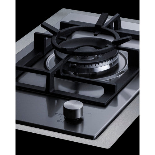 Summit 15" Wide 1-Burner Gas Cooktop In Stainless Steel GCJ1SSTK15