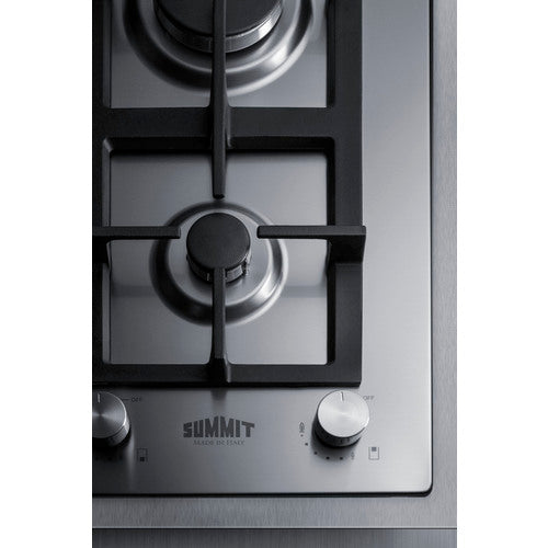 Summit 15" Wide 2-Burner Gas Cooktop In Stainless Steel GCJ2SSTK15