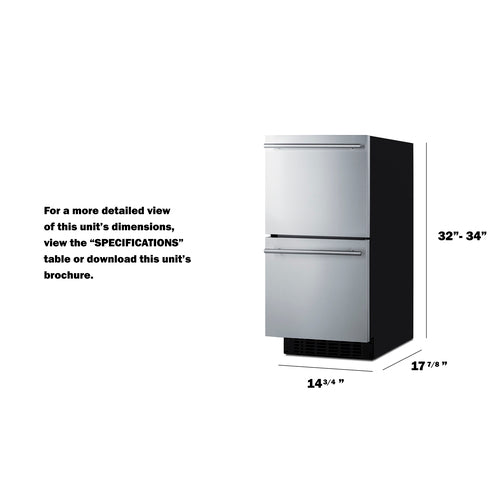 Summit 15" Wide 2-Drawer All-Refrigerator, ADA Compliant ASDR1524