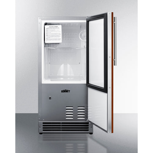 Summit 15" Wide 25 lb. Drain-Free Icemaker, ADA Compliant (Panel Not Included) BIM26H32IF