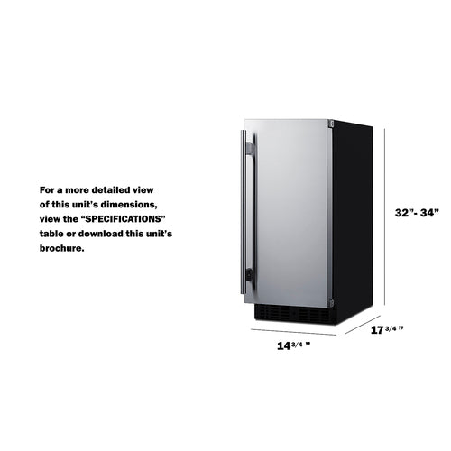 Summit 15" Wide Built-In All-Refrigerator, ADA Compliant ASDS1523