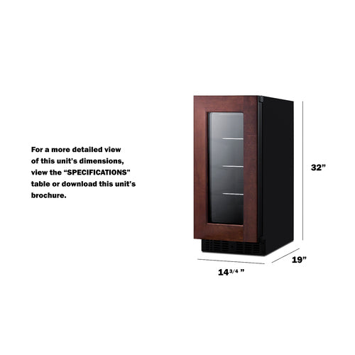 Summit 15" Wide Built-In Beverage Center, ADA Compliant (Panel Not Included) ASDG1521PNR