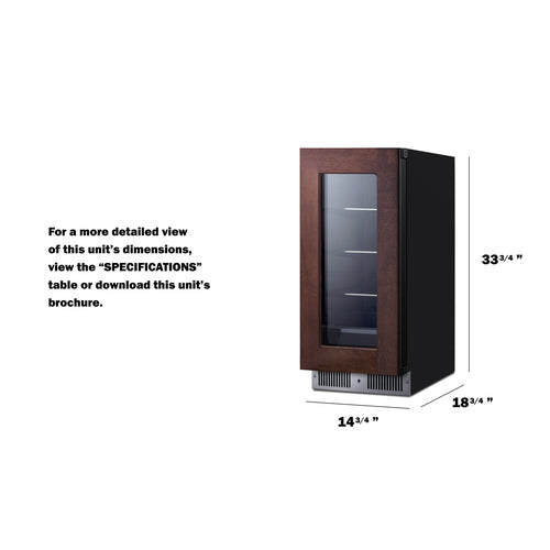 Summit 15" Wide Built-In Beverage Center (Panel Not Included) SDHG1533PNR