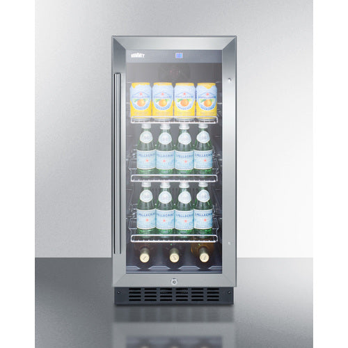 Summit 15" Wide Built-In Beverage Center SCR1536BGCSS