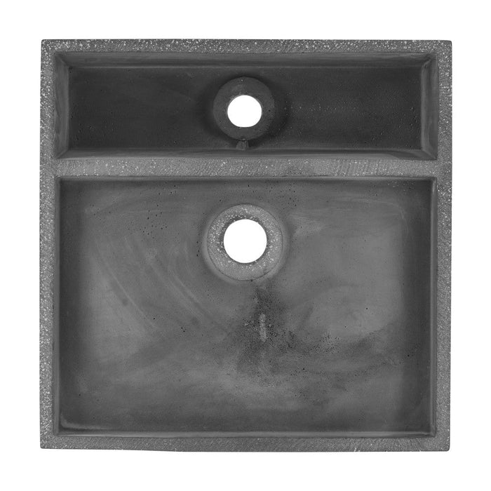 Swiss Madison Lisse 16" Square Concrete Vessel Bathroom Sink in Dark Grey - SM-VSC102E