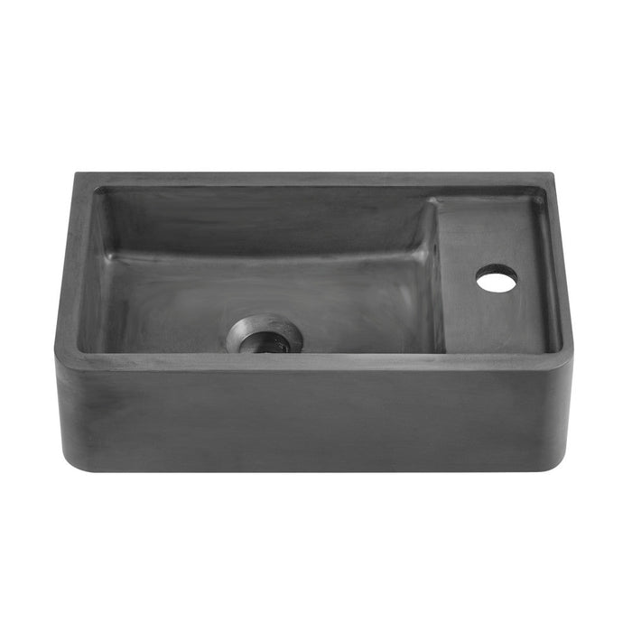 Swiss Madison Lisse 16" Rectangle Concrete Wall-Mount Bathroom Sink in Dark Grey - SM-WSC111E