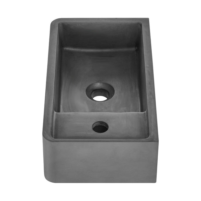 Swiss Madison Lisse 16" Rectangle Concrete Wall-Mount Bathroom Sink in Dark Grey - SM-WSC111E