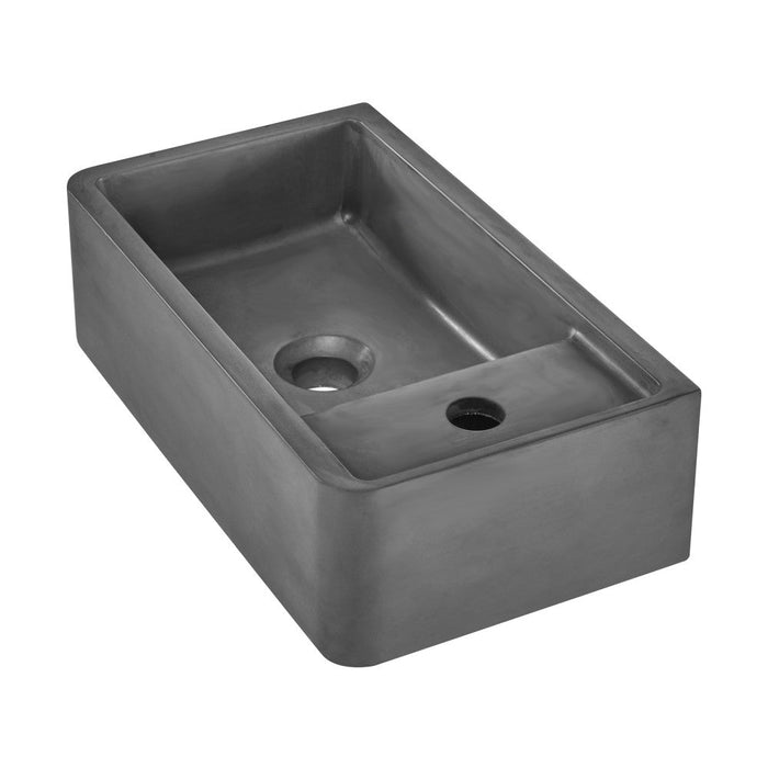 Swiss Madison Lisse 16" Rectangle Concrete Wall-Mount Bathroom Sink in Dark Grey - SM-WSC111E