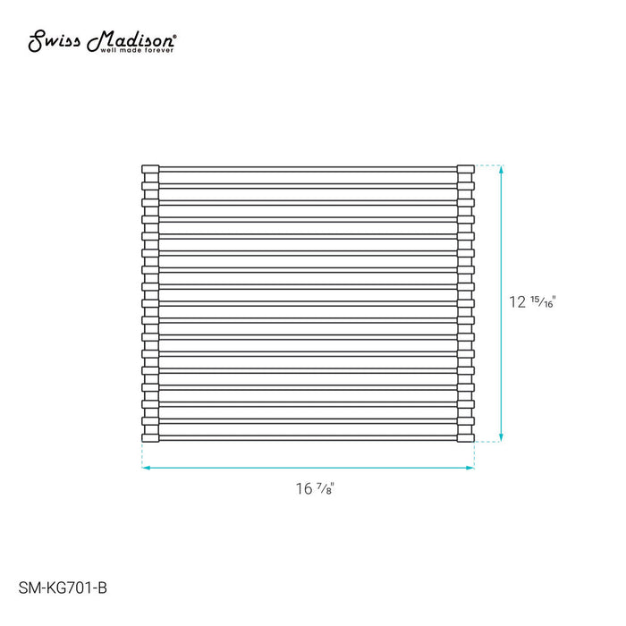 Swiss Madison 17" x 13" Kitchen Sink Grid, Black - SM-KG701-B