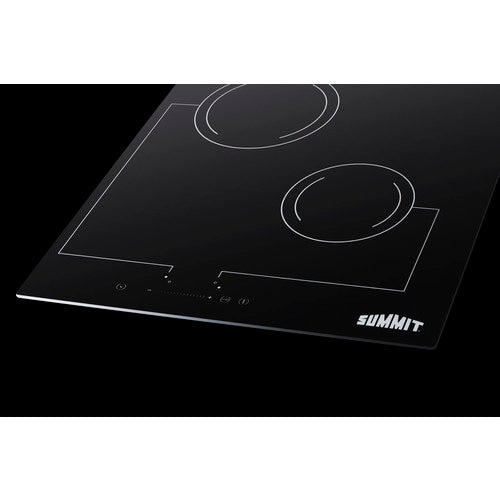 Summit 18" Wide 220V 2-Burner Radiant Cooktop CR2B228T