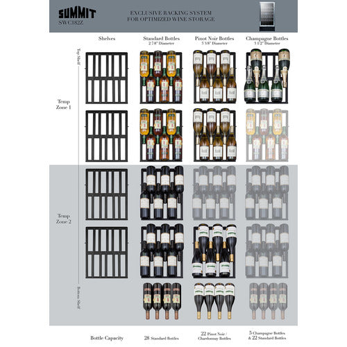 Summit 18" Wide Built-In Wine Cellar, ADA Compliant SWC182ZADA