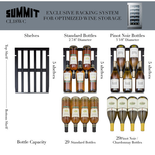 Summit 18" Wide Built-In Wine Cellar CL18WCCSS