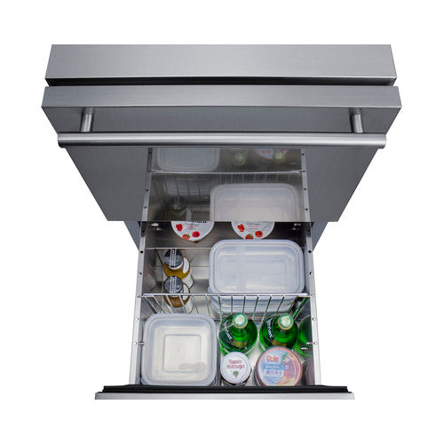 Summit 18" Wide Outdoor 2-Drawer All-Refrigerator, ADA Compliant ADRD18OS