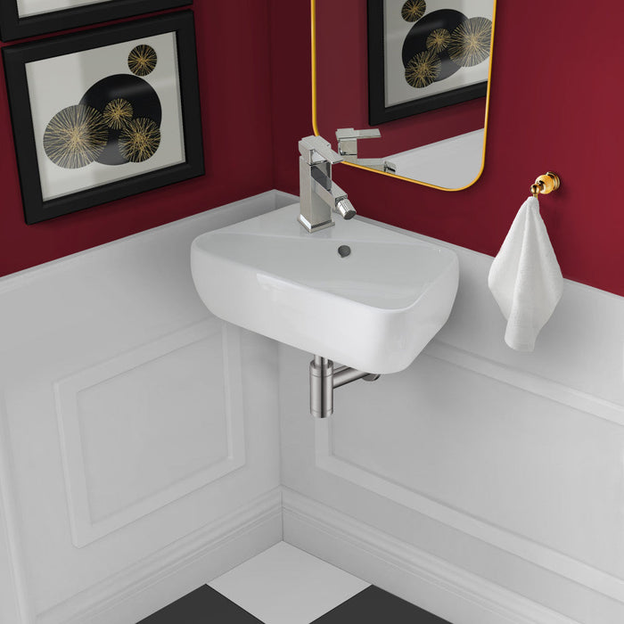 Swiss Madison Plaisir 18 x 11 Ceramic Wall Hung Sink with Left Side Faucet Mount - SM-WS314