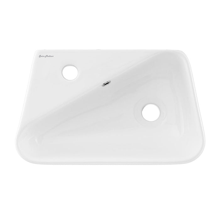 Swiss Madison Plaisir 18 x 11 Ceramic Wall Hung Sink with Left Side Faucet Mount - SM-WS314