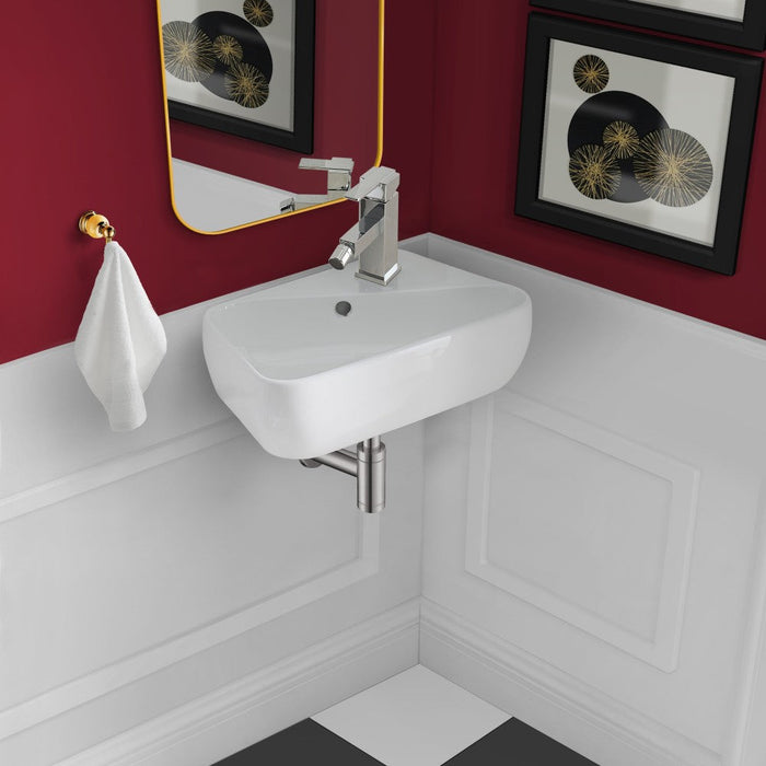 Swiss Madison Plaisir 18 x 11 Ceramic Wall Hung Sink with Right Side Faucet Mount - SM-WS312