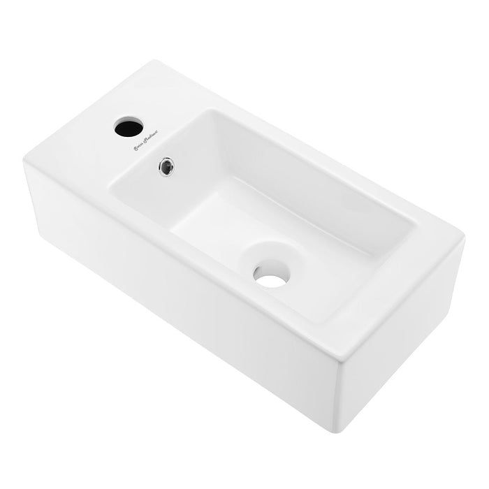 Swiss Madison Voltaire 19.5 x 10 Rectangular Ceramic Wall Hung Sink with Left Side Faucet Mount - SM-WS315