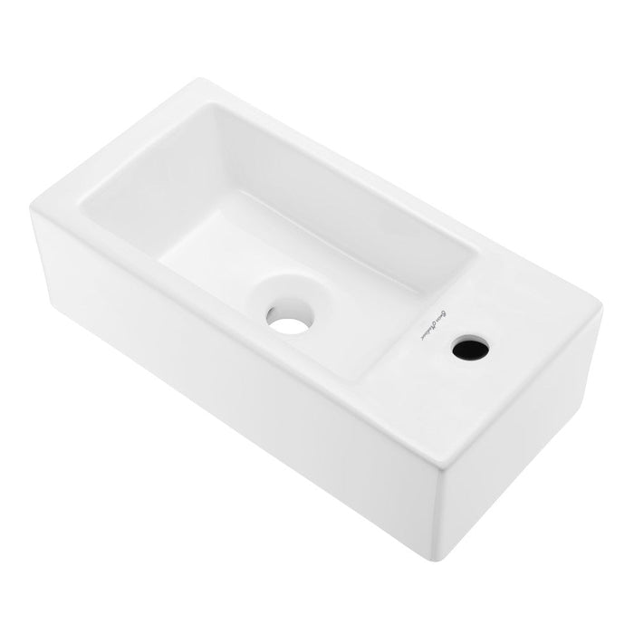 Swiss Madison Voltaire 19.5 x 10 Rectangular Ceramic Wall Hung Sink with Right Side Faucet Mount - SM-WS316