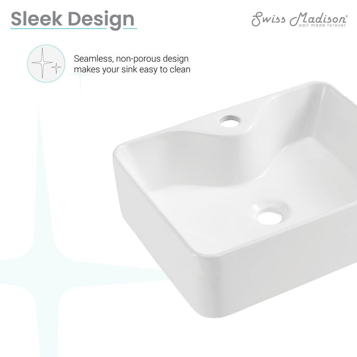 Swiss Madison Rennes 19" Vessel Sink in Glossy White - SM-VS290