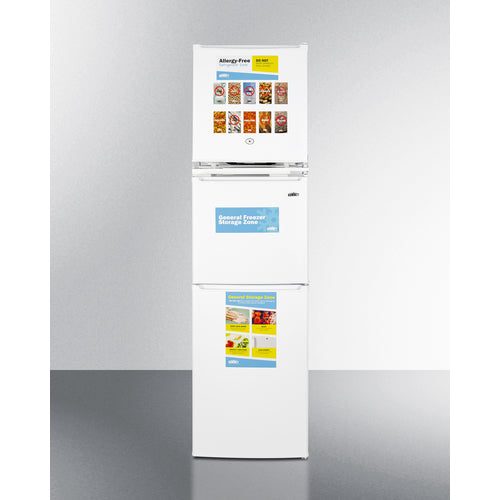 Summit 19" Wide Allergy-Free Refrigerator/General Purpose Refrigerator-Freezer Combination AZRF7W