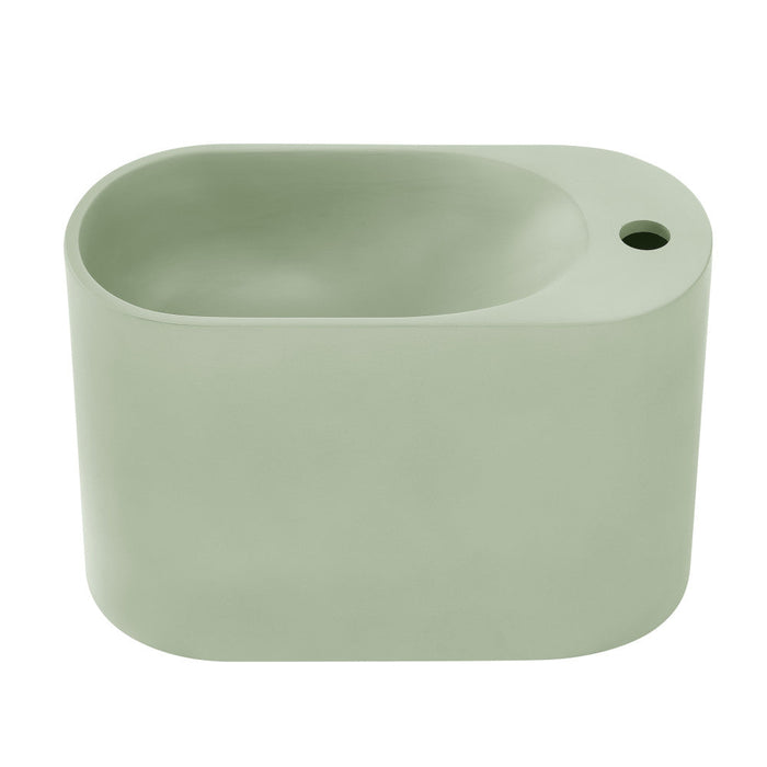 Swiss Madison Terre 17.5" Right Side Faucet Wall-Mount Bathroom Sink in Palm Green