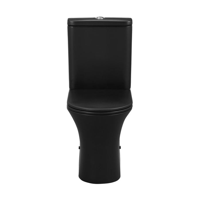 Swiss Madison Calice Two-Piece Elongated Rear Outlet Toilet Dual-Flush 0.8/1.28 gpf in Matte Black