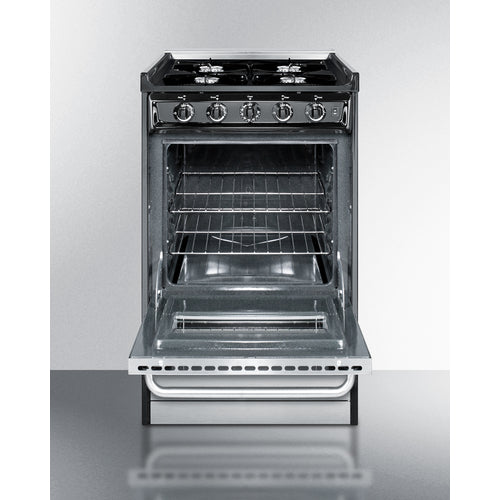 Summit 20" Wide Gas Range, Open Burners TNM1107BRW