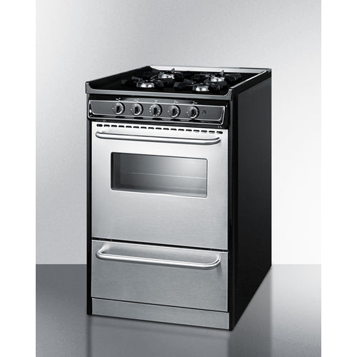 Summit 20" Wide Gas Range, Open Burners TNM1107BRW