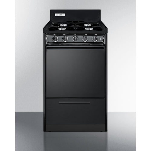 Summit 20" Wide Gas Range, Open Burners TNM1107C