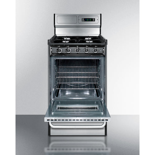 Summit 20" Wide Gas Range, Open Burners TNM1307BKW