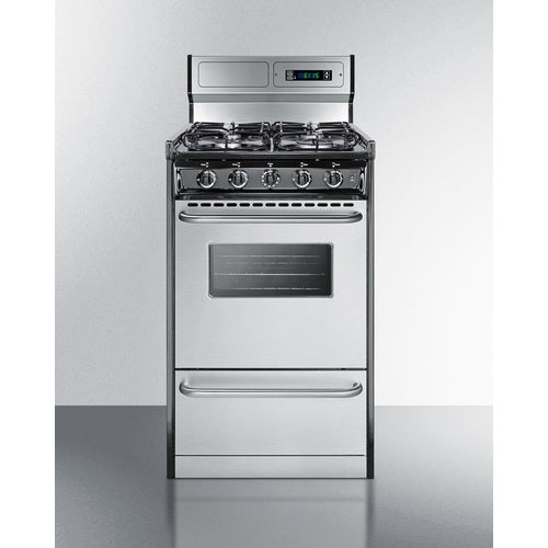 Summit 20" Wide Gas Range, Sealed Burners TTM1307BKSW