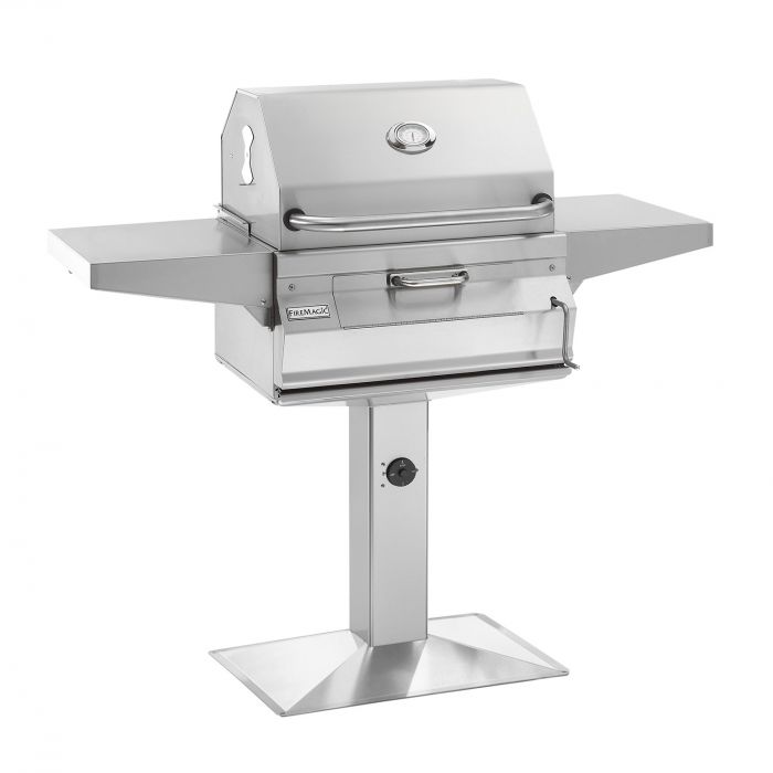 Fire Magic 22-SC01C-P6 Legacy Charcoal Grill On Patio Post 22-SC01C-P6