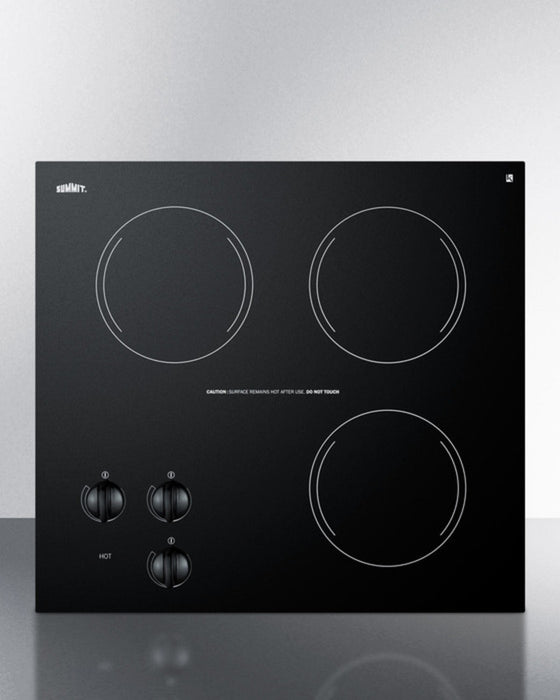 Summit 22" Wide 230V 3-Burner Radiant Cooktop CR3240