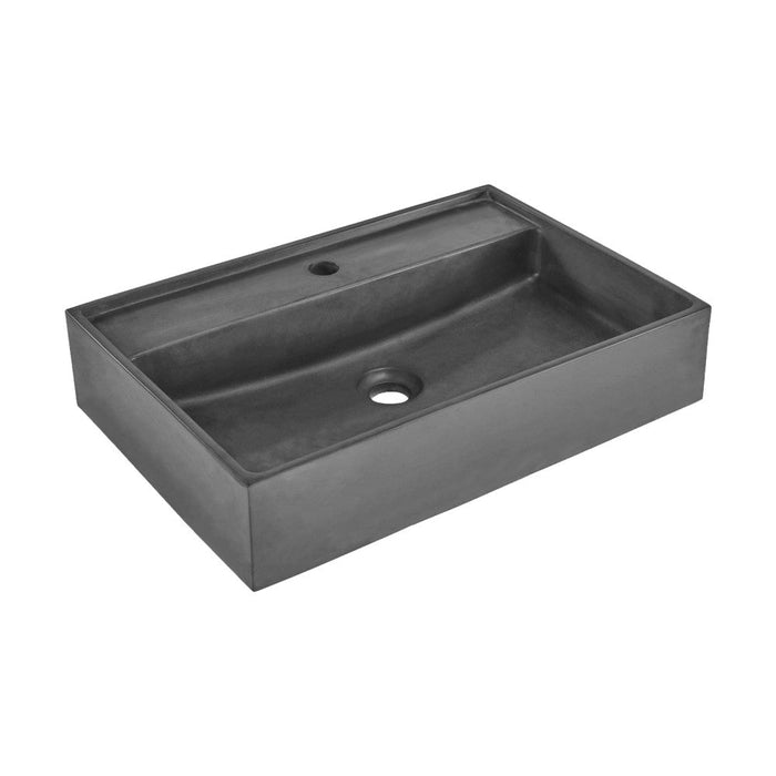 Swiss Madison Lisse 23.5" Rectangle Concrete Vessel Bathroom Sink in Dark Grey - SM-VSC103E