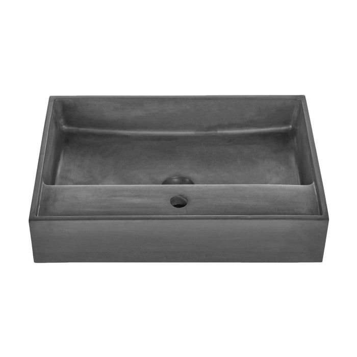 Swiss Madison Lisse 23.5" Rectangle Concrete Vessel Bathroom Sink in Dark Grey - SM-VSC103E