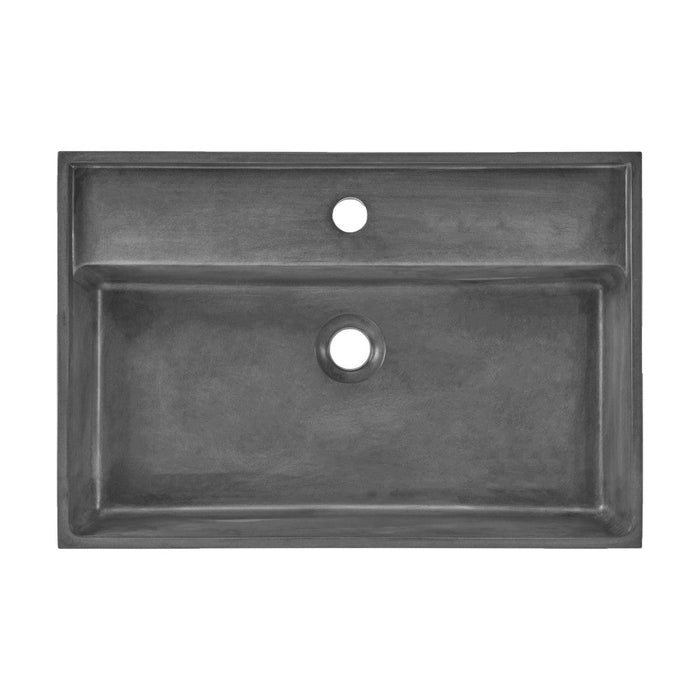 Swiss Madison Lisse 23.5" Rectangle Concrete Vessel Bathroom Sink in Dark Grey - SM-VSC103E